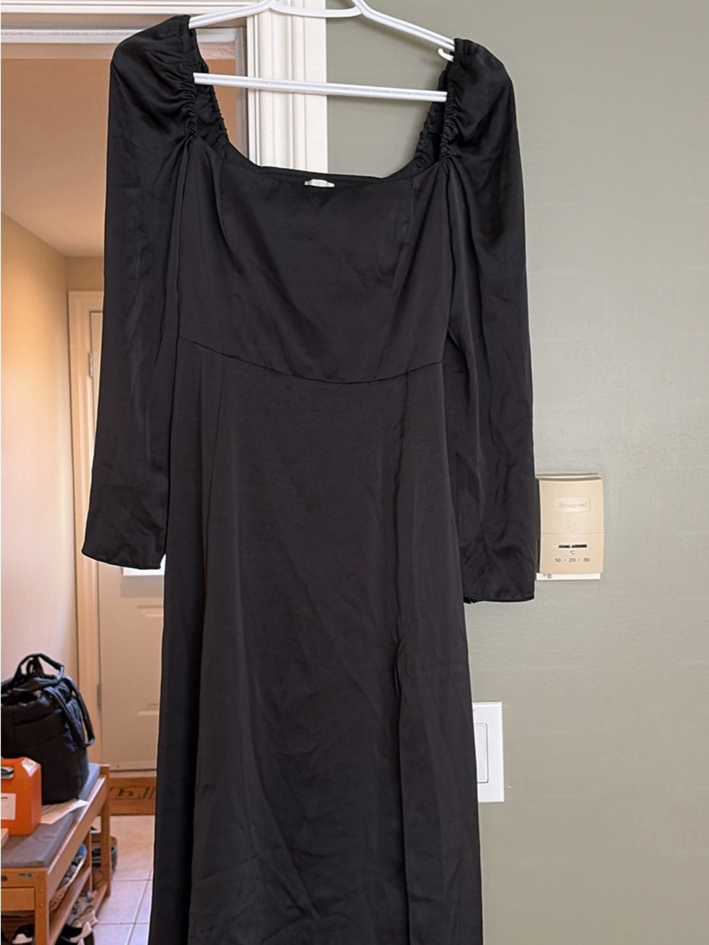ARITZIA BLACK MIDI DRESS WITH SLIT